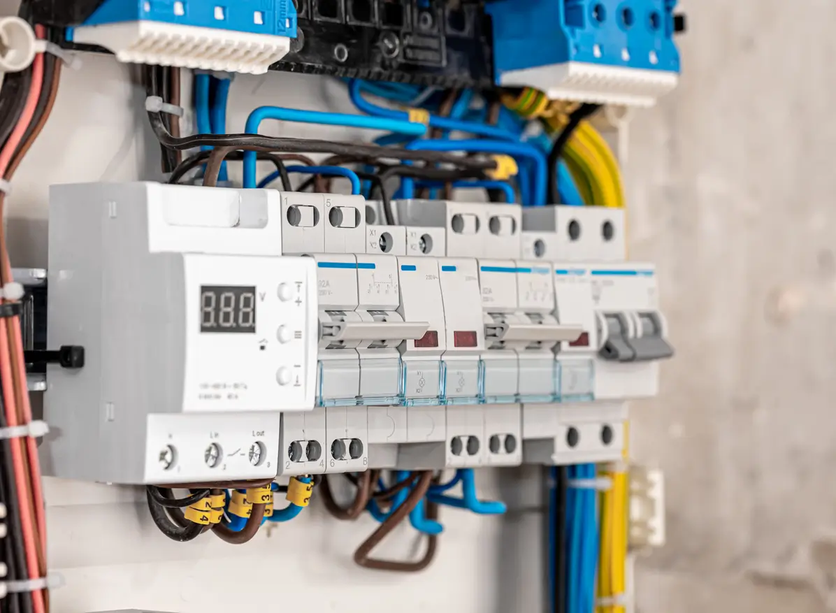 Schaltanlagenbau von Navolta AG – Moderne Elektroverteilung mit Sicherungen und Verkabelung